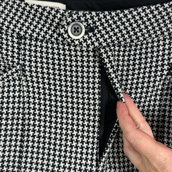 Anthropologie Houndstooth Flare Essential Trouser Size 12 Pants Tailored Minimal - Picture 9 of 13